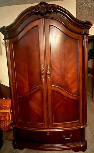 Dark wood armoire wardrobe - dark,