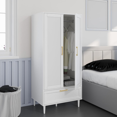 Stylish white armoire - stylish, 60"